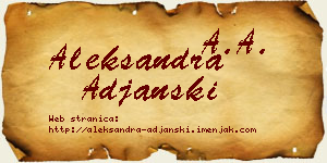 Aleksandra Ađanski vizit kartica